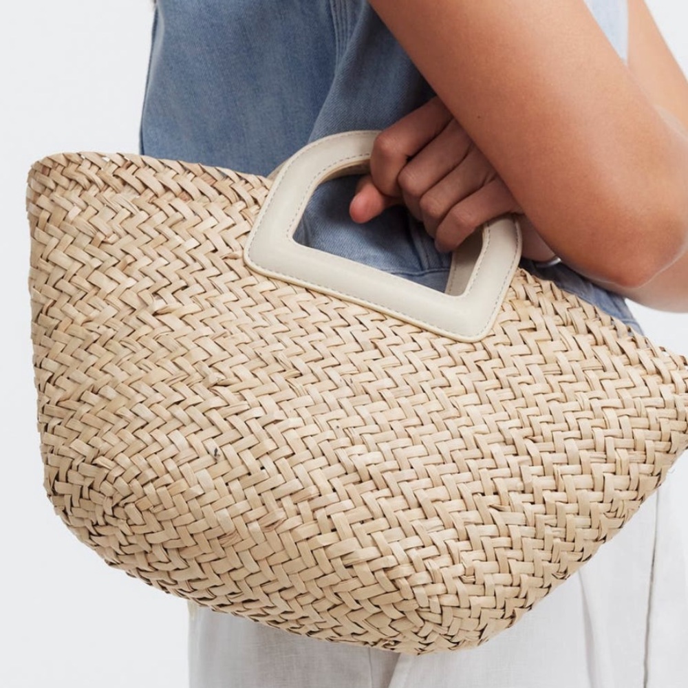 Madewell Mini Woven Seagrass Crossbody Basket Bag